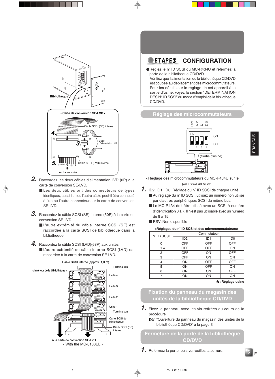 Configuration, Réglage des microcommutateurs | JVC MC-R434U User Manual | Page 19 / 29