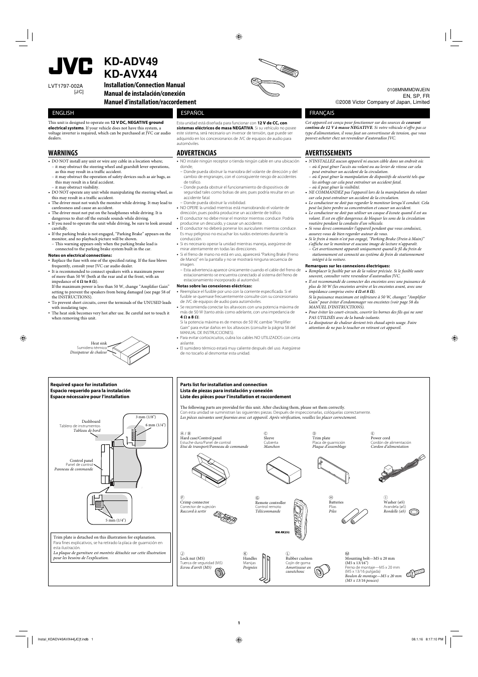 JVC XMD100 User Manual | 6 pages