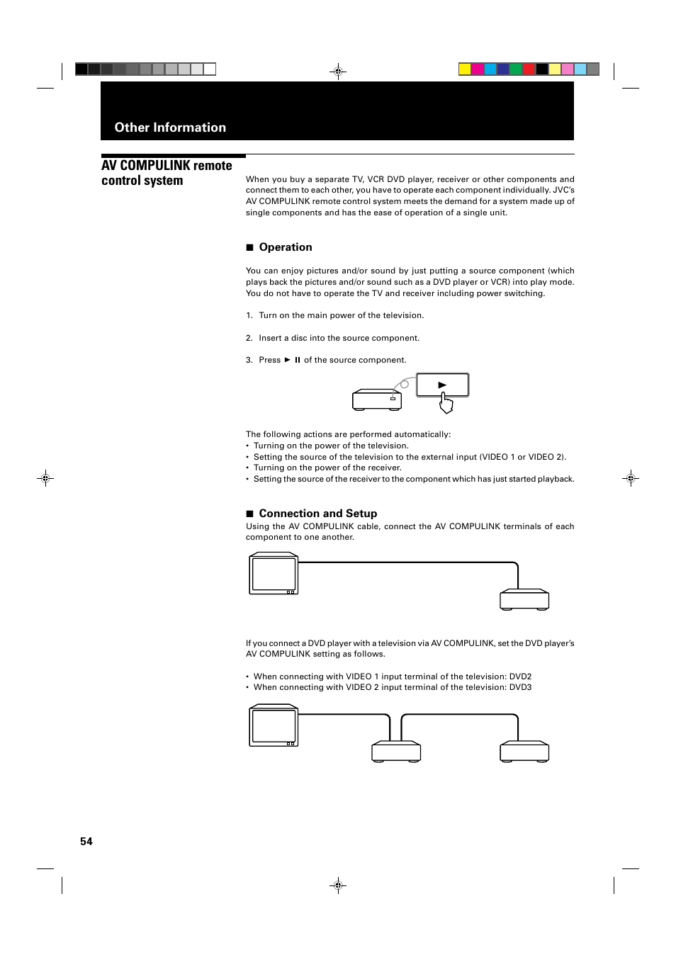 Av compulink remote control system, Other information, 7 operation | 7 connection and setup | JVC XV-1000BK User Manual | Page 56 / 60