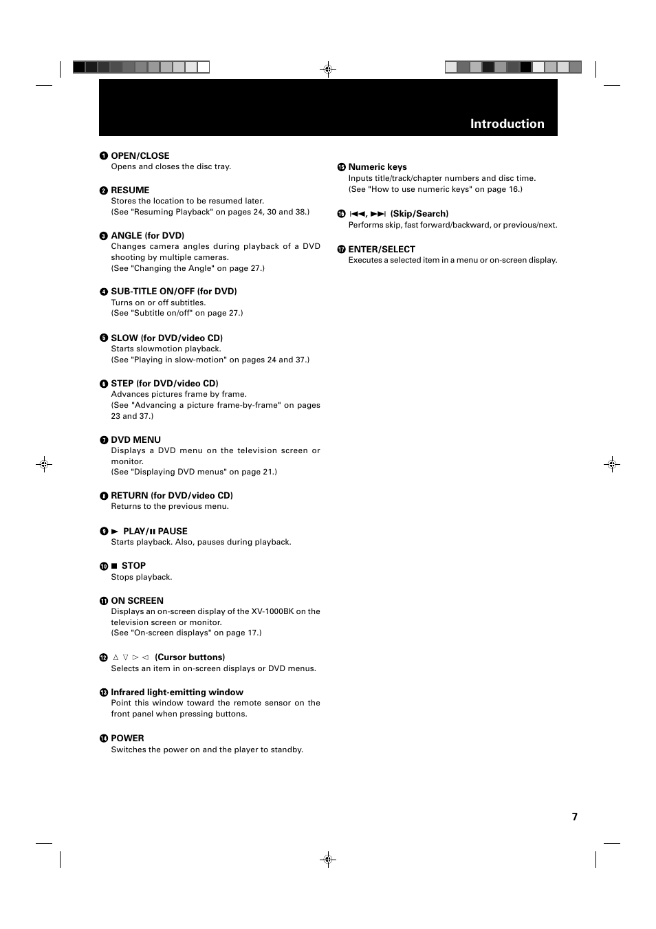 Introduction | JVC XV-1000BK User Manual | Page 9 / 60