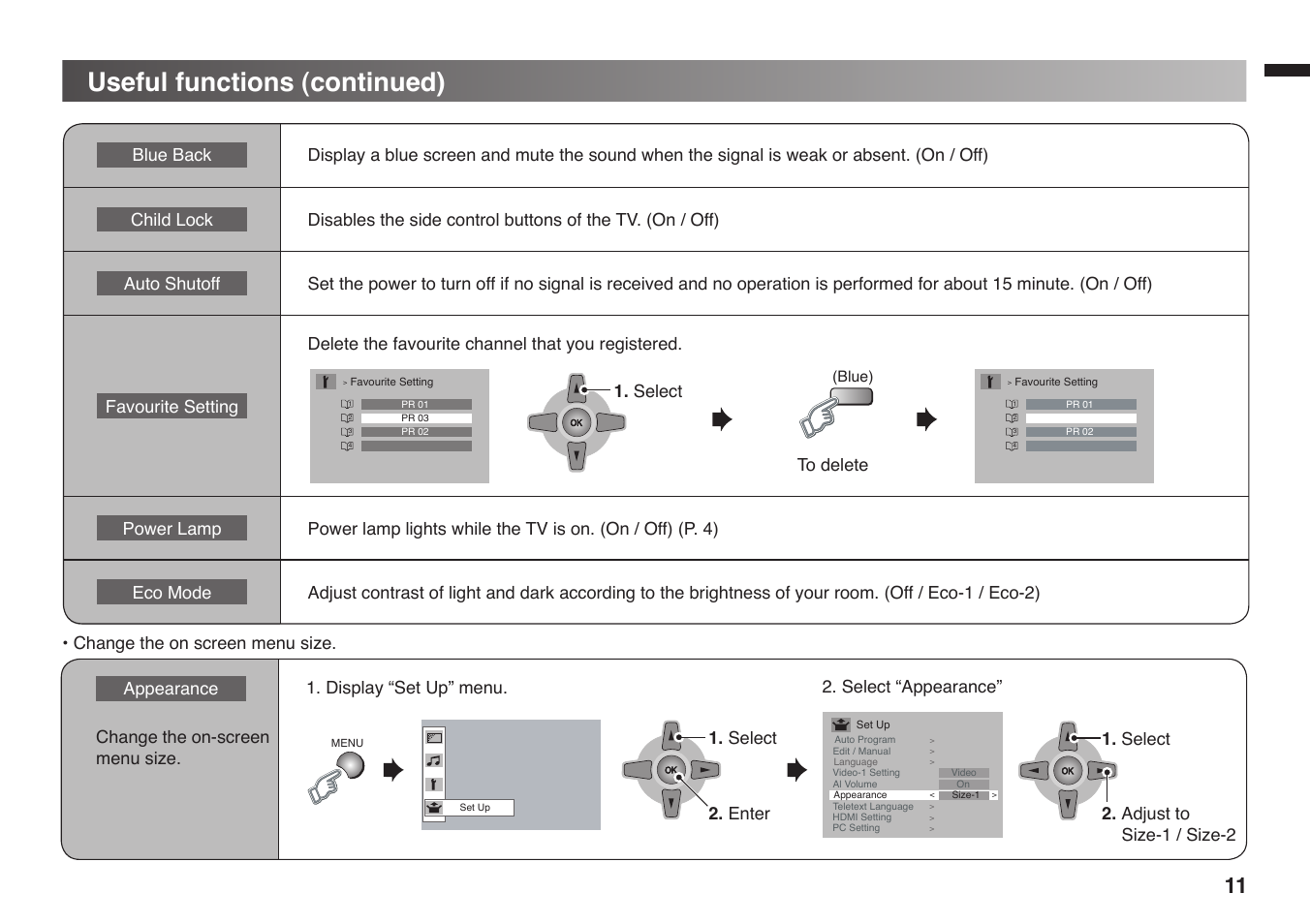 Useful functions (continued) | JVC 1008WKT-NF-MT User Manual | Page 11 / 16