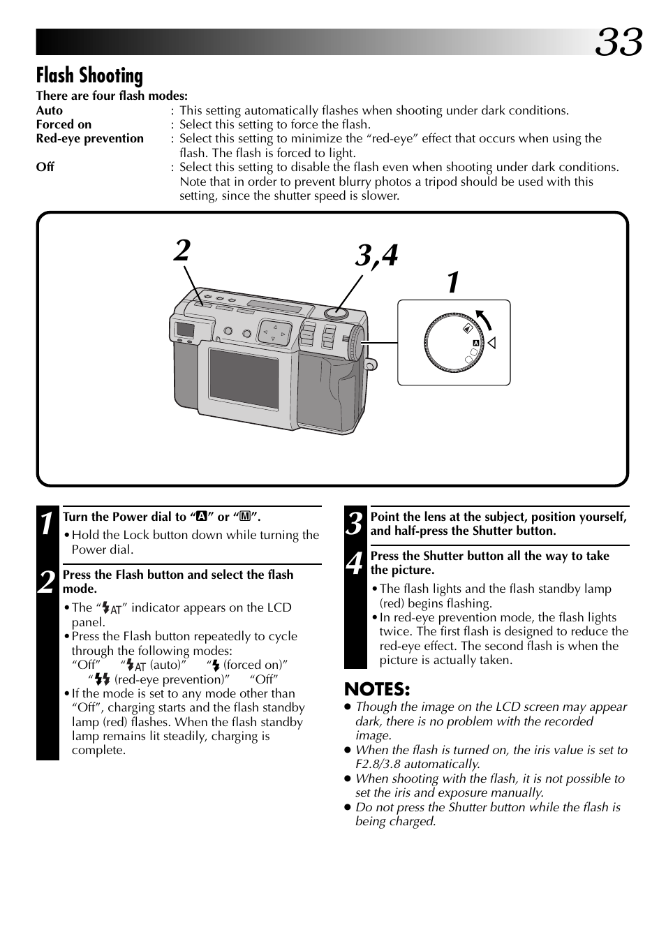 Flash shooting | JVC GC-QX3 User Manual | Page 33 / 96
