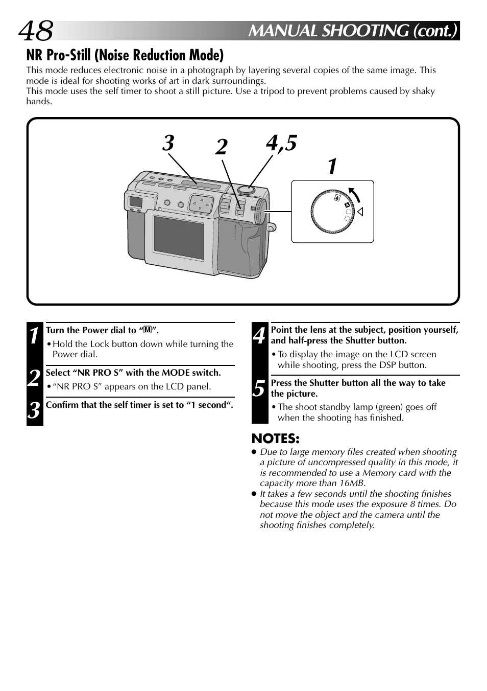 Manual shooting (cont.) | JVC GC-QX3 User Manual | Page 48 / 96