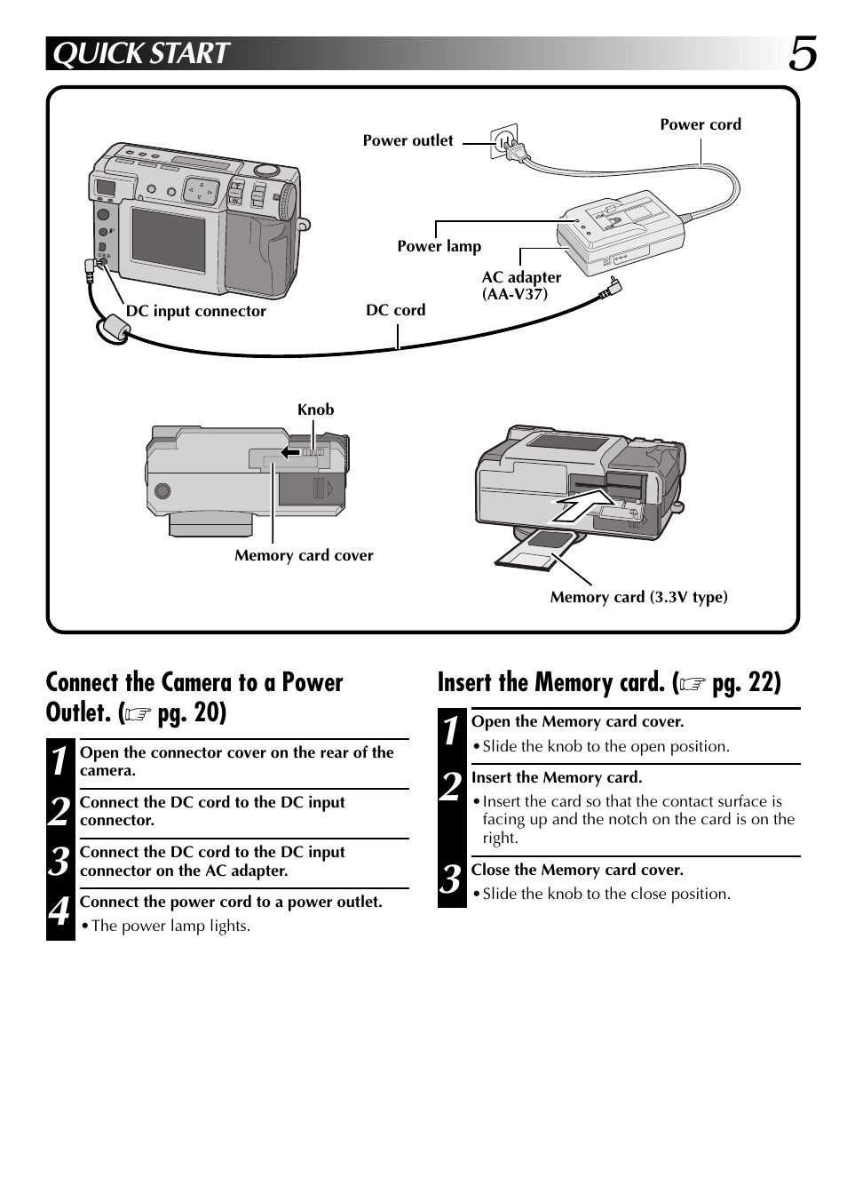 Quick start | JVC GC-QX3 User Manual | Page 5 / 96