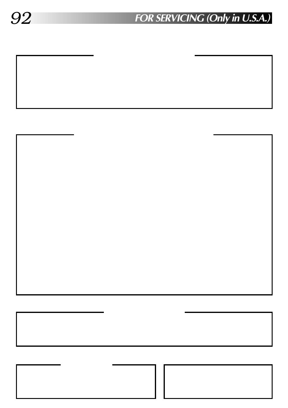 For servicing (only in u.s.a.), How to locate your jvc service center | JVC GC-QX3 User Manual | Page 92 / 96
