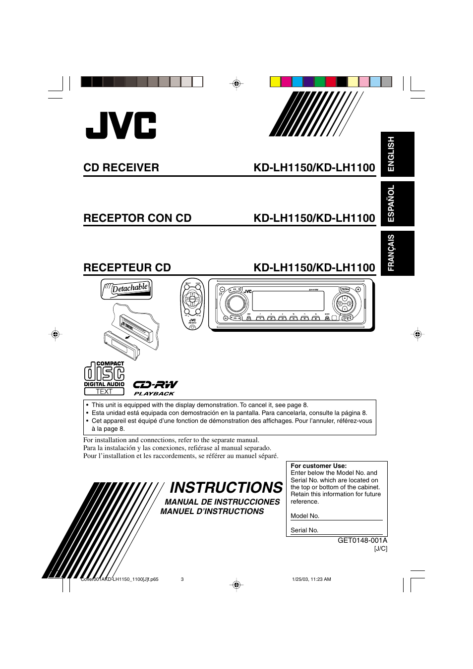 JVC KD-LH1150 User Manual | 50 pages