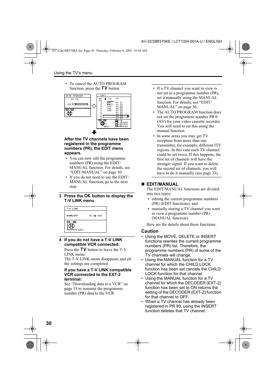 JVC AV-32R370KE User Manual | Page 30 / 126