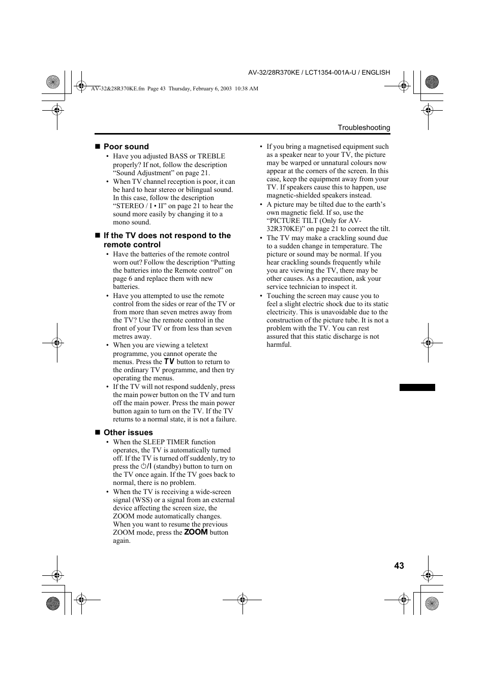 JVC AV-32R370KE User Manual | Page 43 / 126