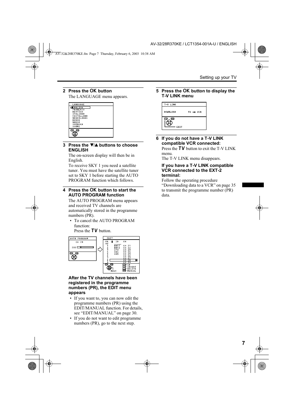 JVC AV-32R370KE User Manual | Page 7 / 126