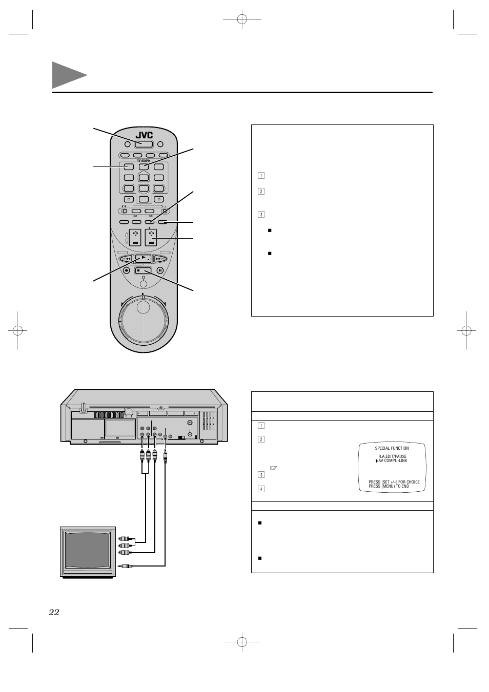 Playback (cont'd), Av compu link playback | JVC HR-IP820U User Manual | Page 22 / 80