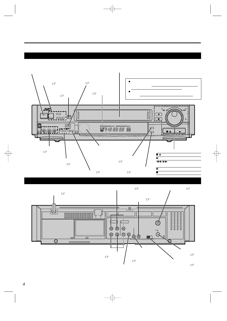 Getting to know your vcr, Front panel, Back panel | Warning | JVC HR-IP820U User Manual | Page 4 / 80