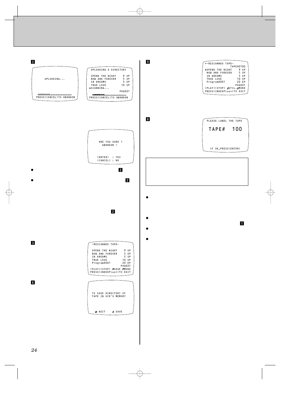 Retroactive indexing, Cont'd), Tape# 100 | JVC HR-IP820U User Manual | Page 68 / 80