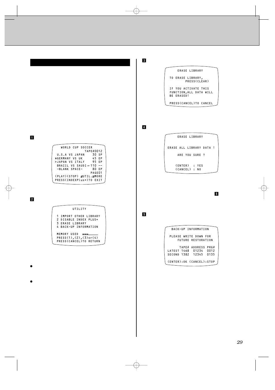 Initializing the library | JVC HR-IP820U User Manual | Page 73 / 80