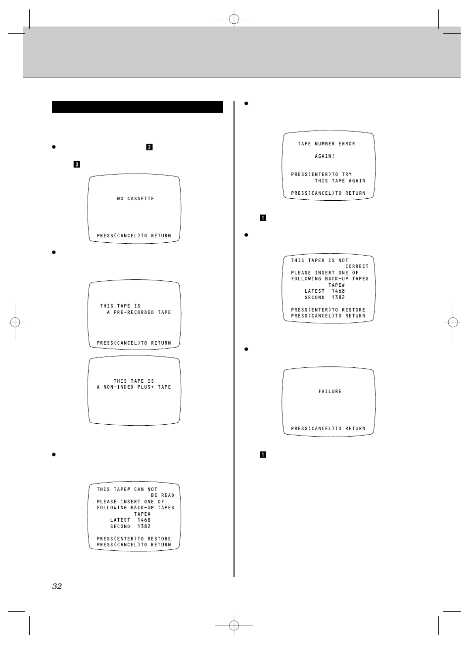 Restoring lost data, Cont'd), Error messages | JVC HR-IP820U User Manual | Page 76 / 80
