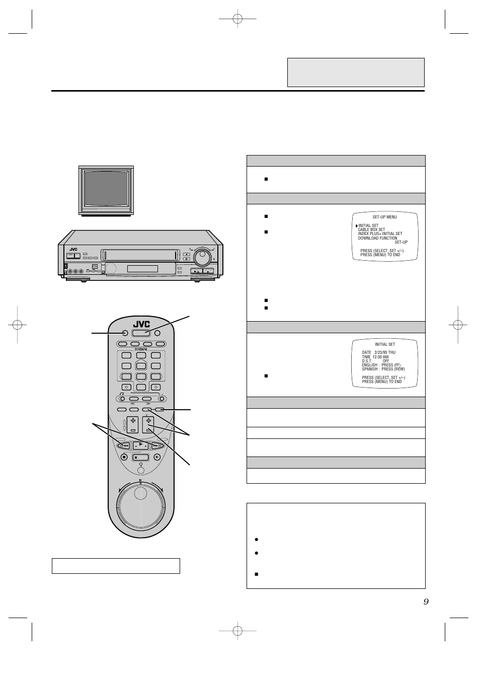 Setting your vcr's clock, Por instrucciones en español vea p. 40 – 41, Auto daylight saving time | JVC HR-IP820U User Manual | Page 9 / 80