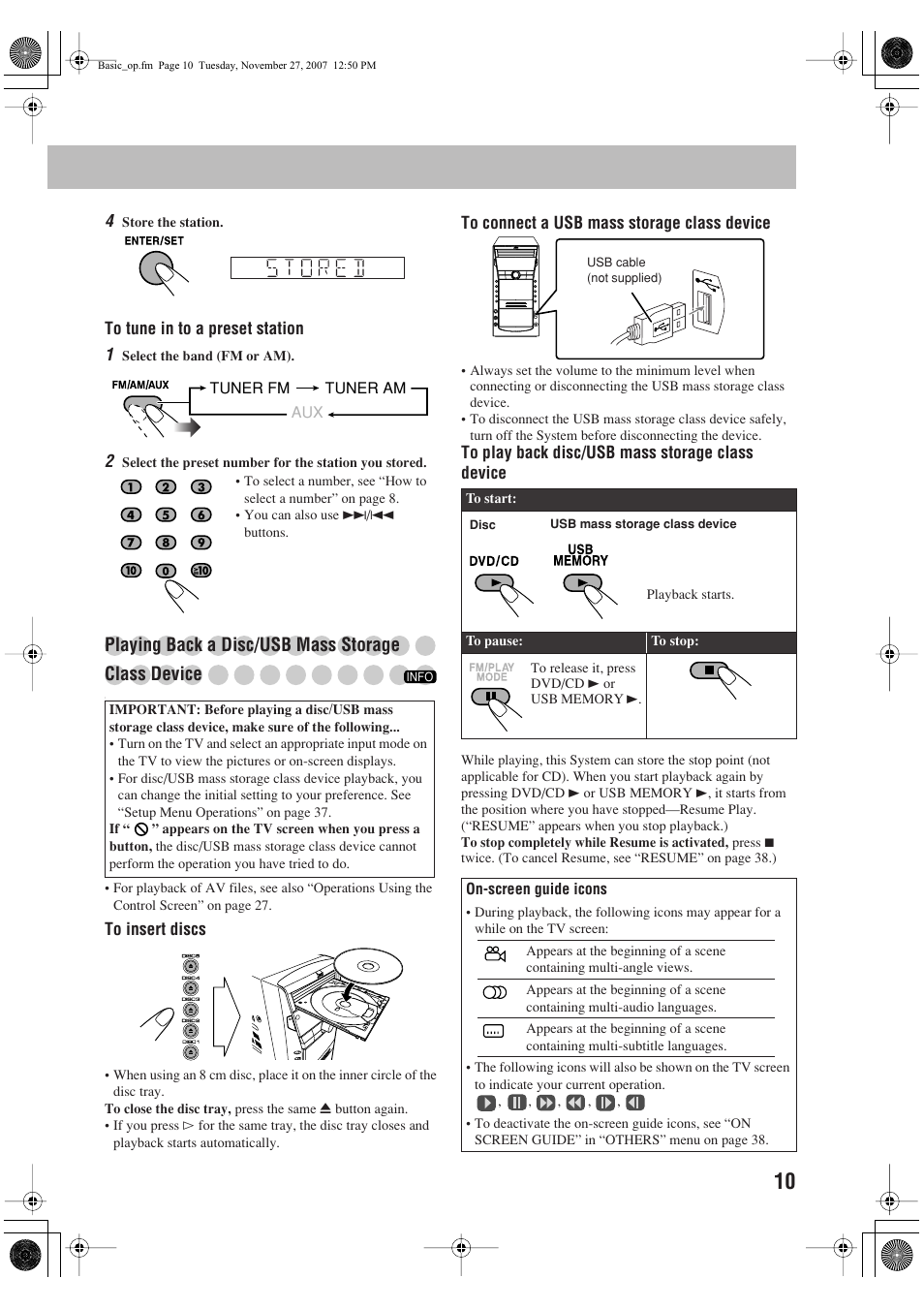 Playing back a disc/usb mass storage class device | JVC CA-DXJ11 User Manual | Page 65 / 160