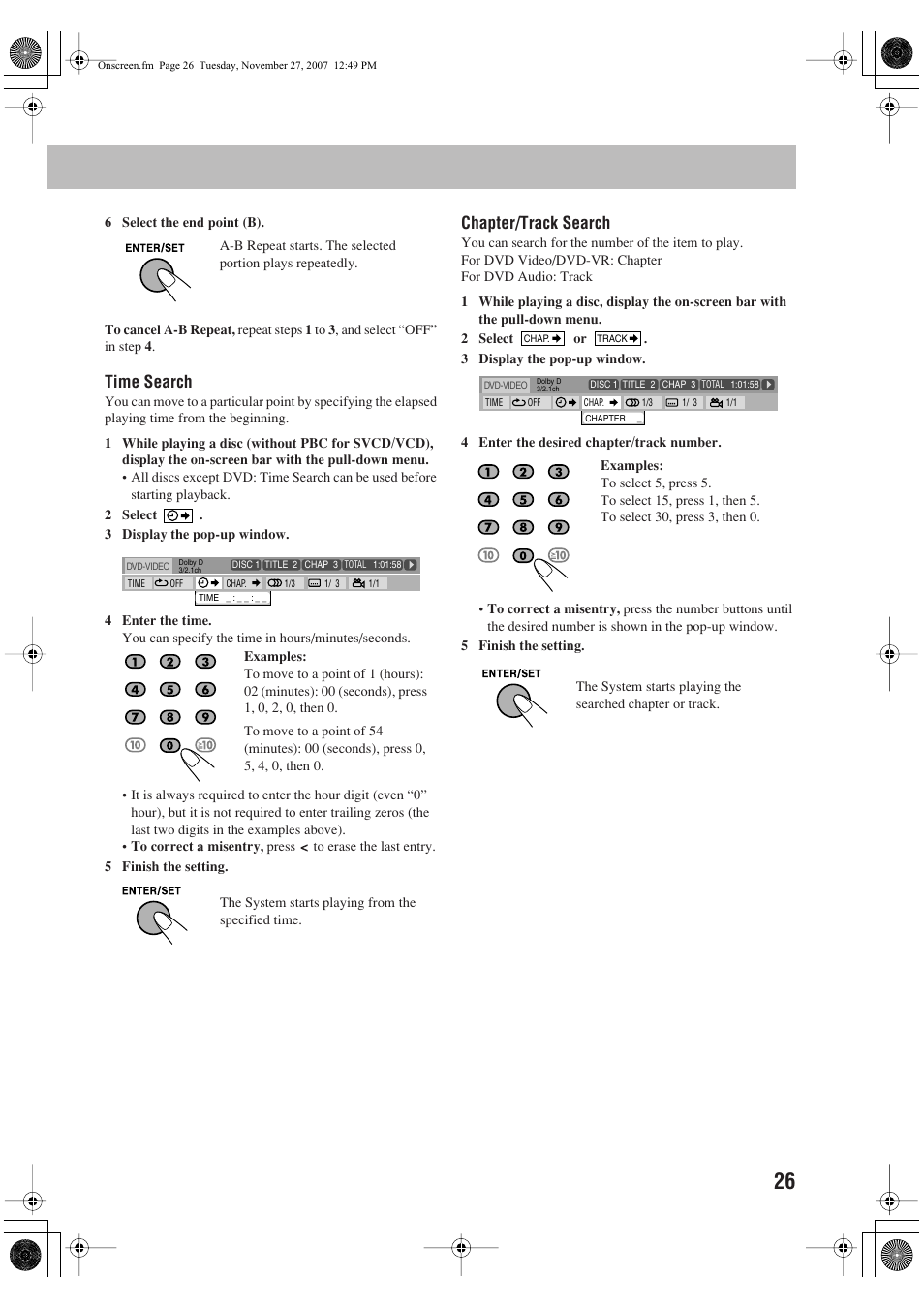 Time search, Chapter/track search | JVC CA-DXJ11 User Manual | Page 81 / 160