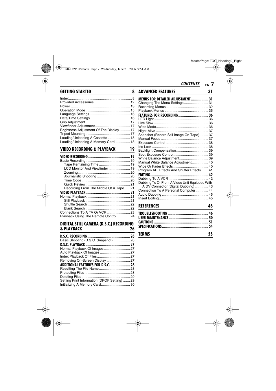 JVC GR-D395U User Manual | Page 7 / 112