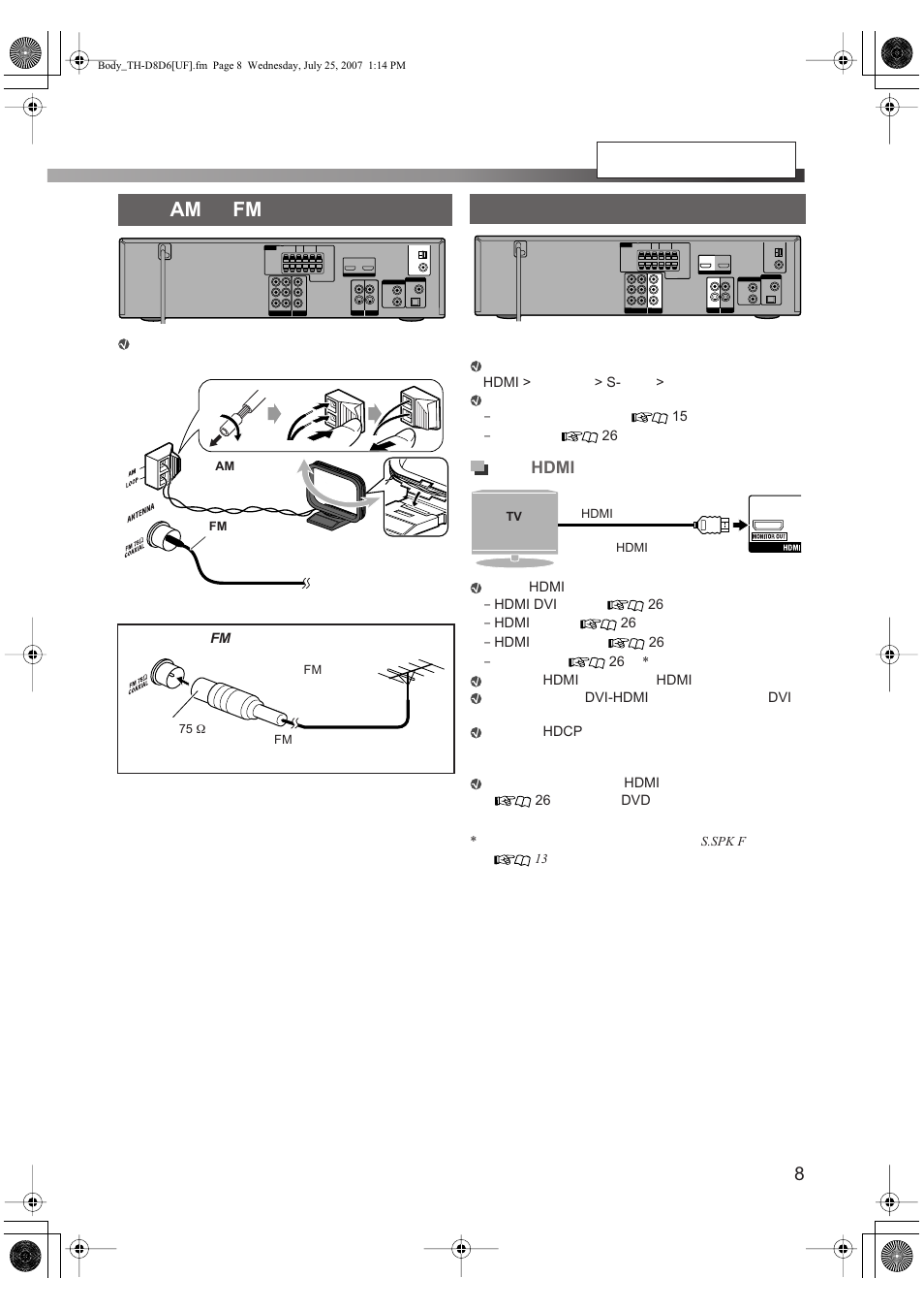 Am fm, Hdmi | JVC TH-D6 User Manual | Page 11 / 38