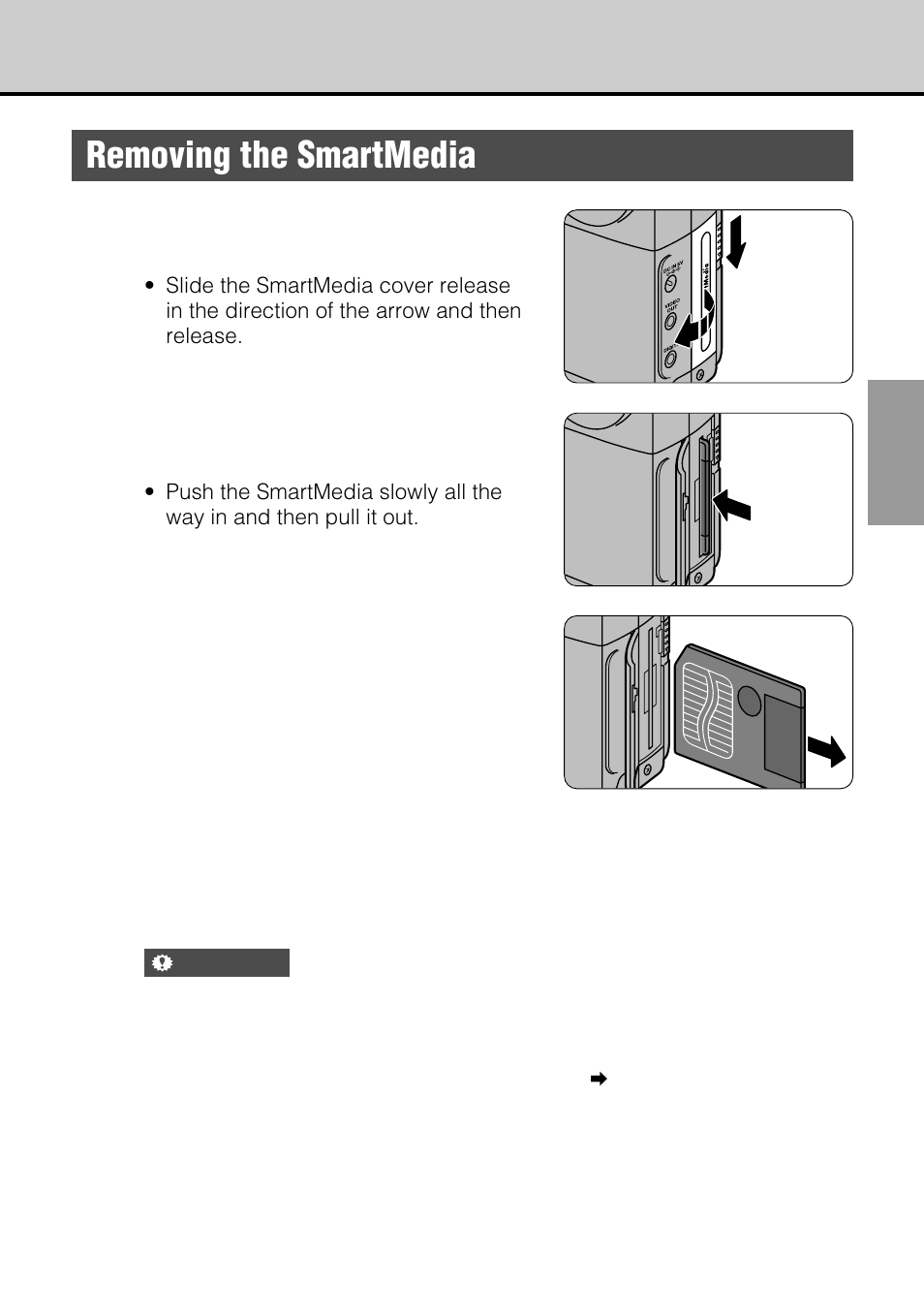 Removing the smartmedia | JVC GC-S5 User Manual | Page 25 / 100