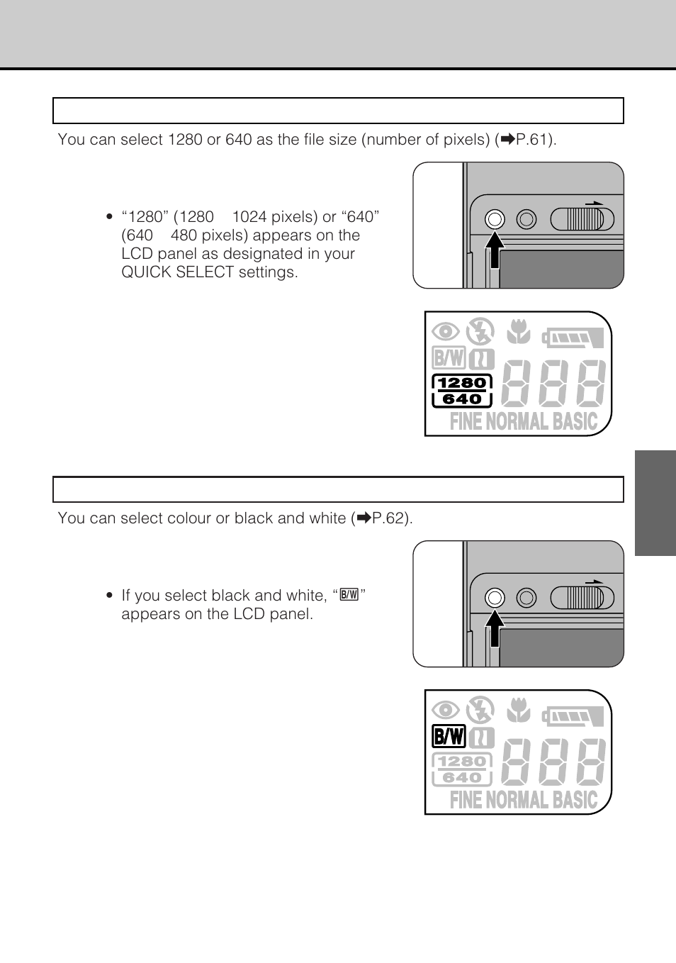 File size, Color, Press the [select] button | JVC GC-S5 User Manual | Page 37 / 100