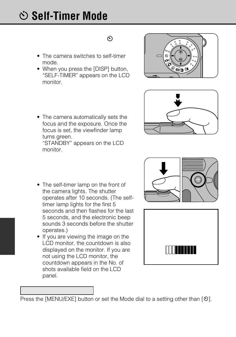 Sself-timer mode, Self–timer | JVC GC-S5 User Manual | Page 66 / 100