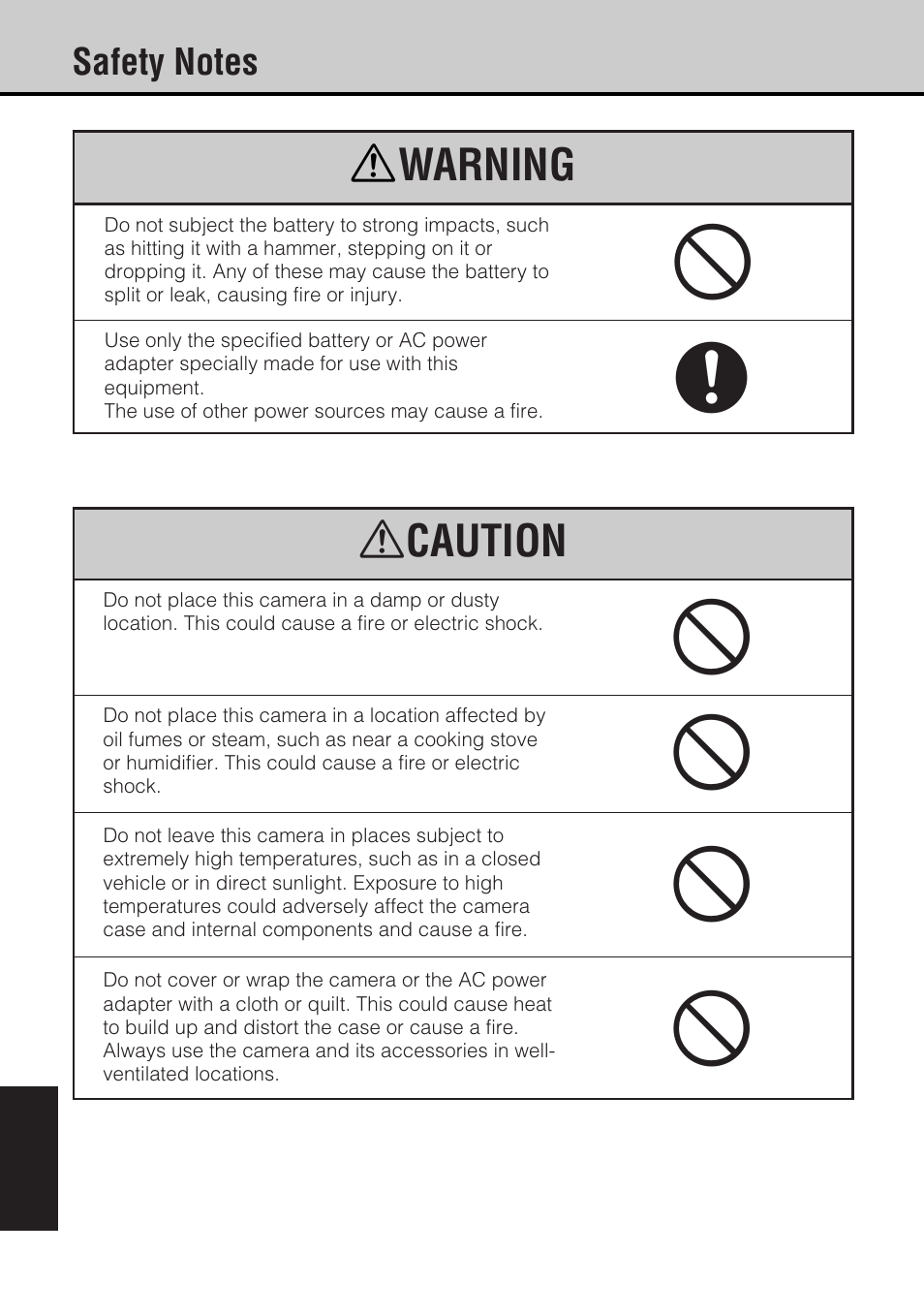 A caution, Awarning | JVC GC-S5 User Manual | Page 88 / 100