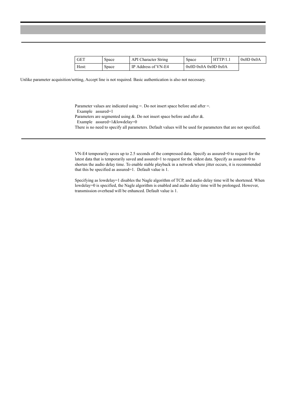 Api format, Structure, Parameter description | Structure parameter description, Api format structure | JVC 4ch Network Encoder VN-E4 User Manual | Page 11 / 80