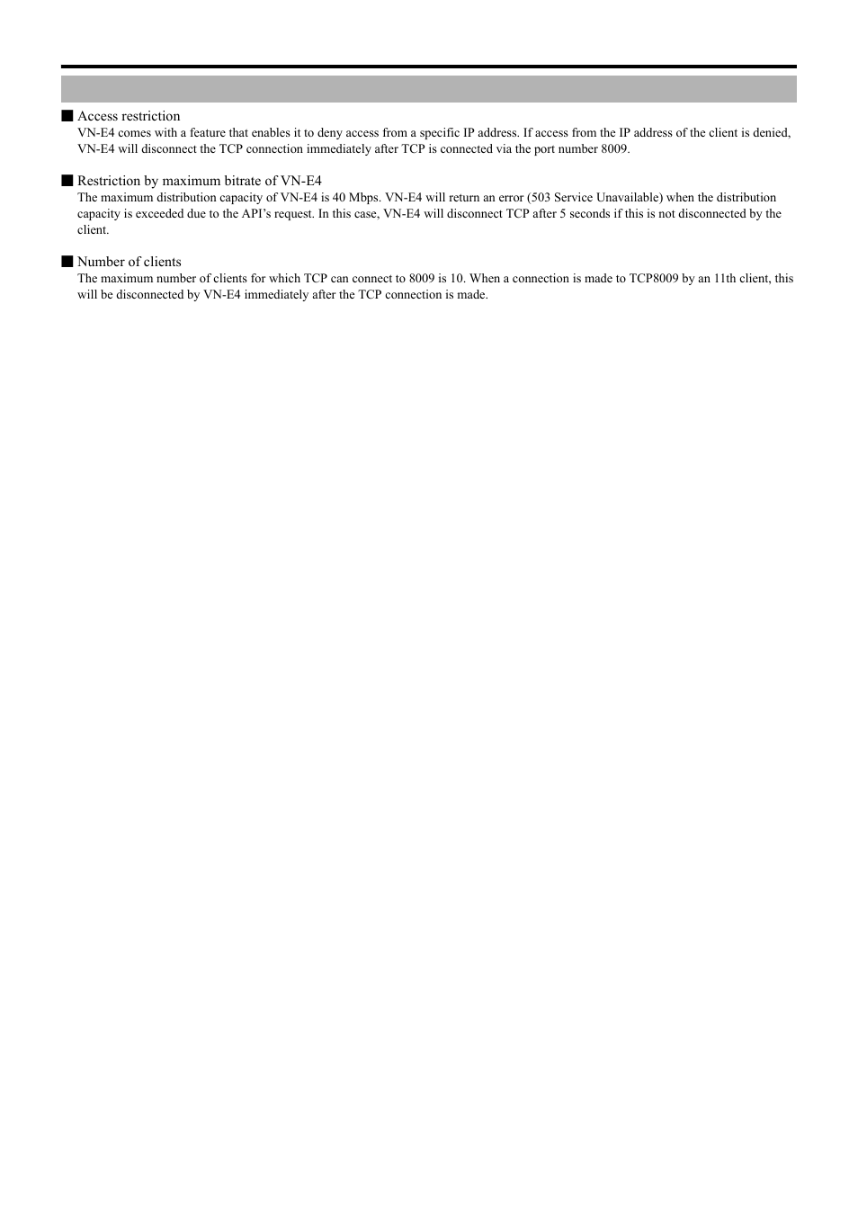 Restrictions | JVC 4ch Network Encoder VN-E4 User Manual | Page 13 / 80