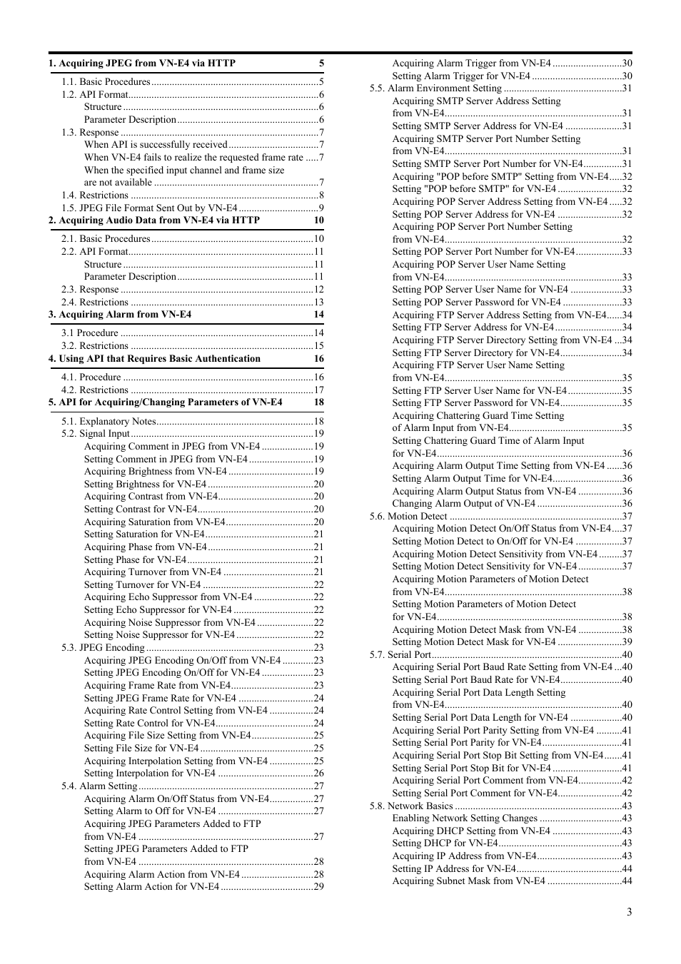 Content, Conte | JVC 4ch Network Encoder VN-E4 User Manual | Page 3 / 80