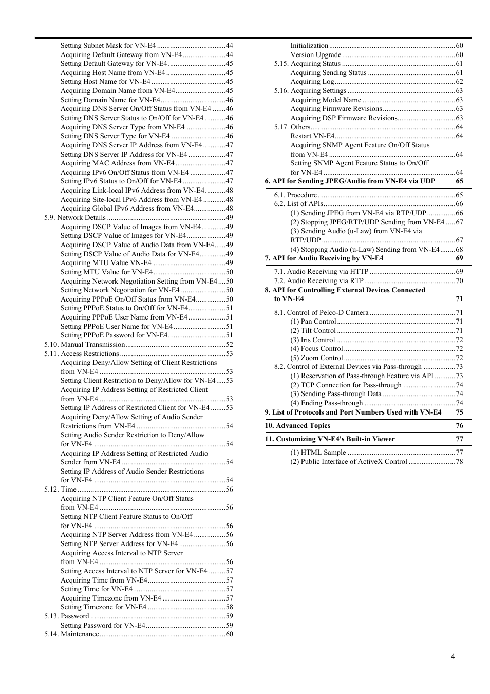 Content | JVC 4ch Network Encoder VN-E4 User Manual | Page 4 / 80