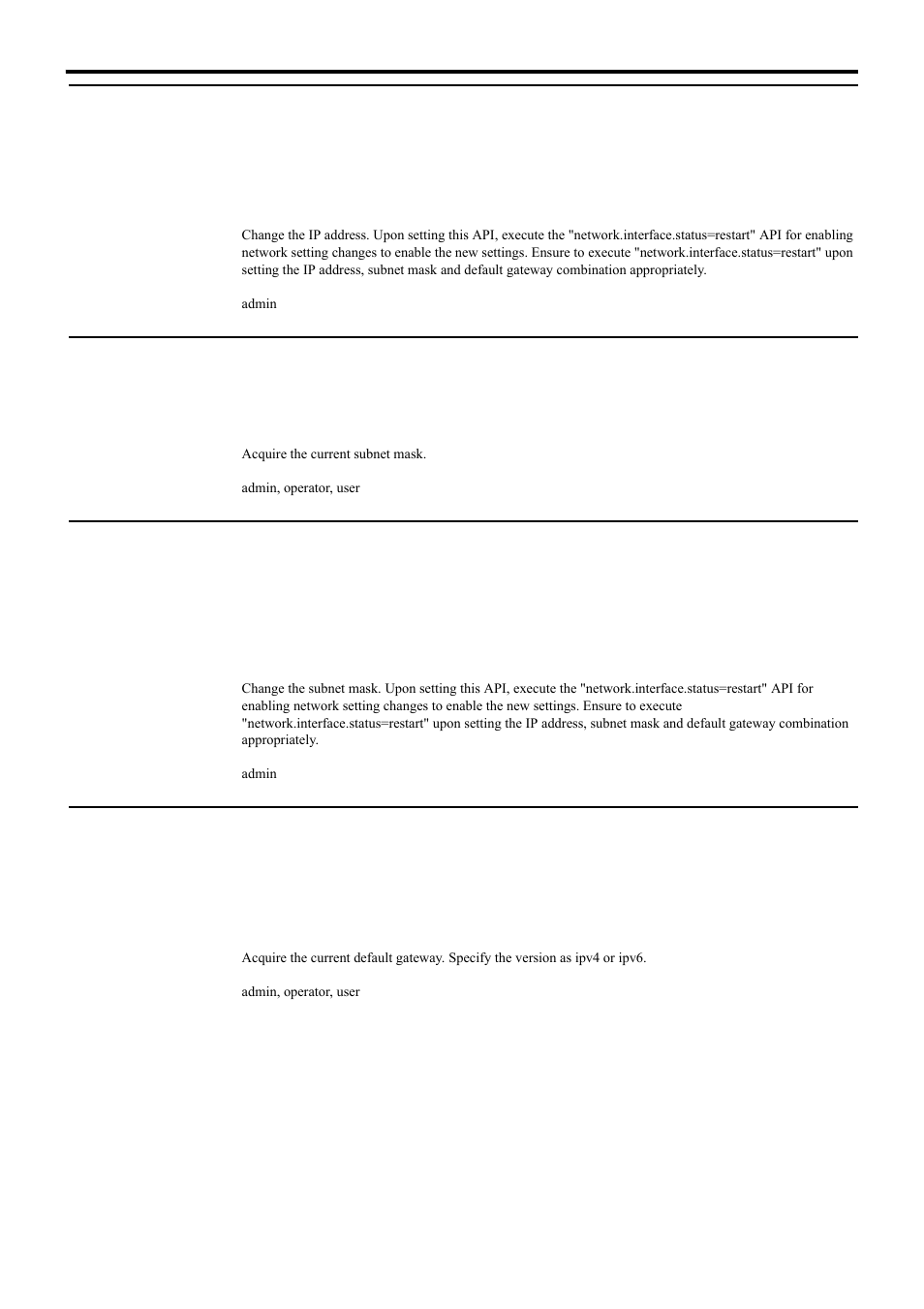 Setting ip address for vn-e4, Acquiring subnet mask from vn-e4, Setting subnet mask for vn-e4 | Acquiring default gateway from vn-e4, Api for acquiring/changing parameters of vn-e4, Network basics setting ip address for vn-e4 | JVC 4ch Network Encoder VN-E4 User Manual | Page 44 / 80