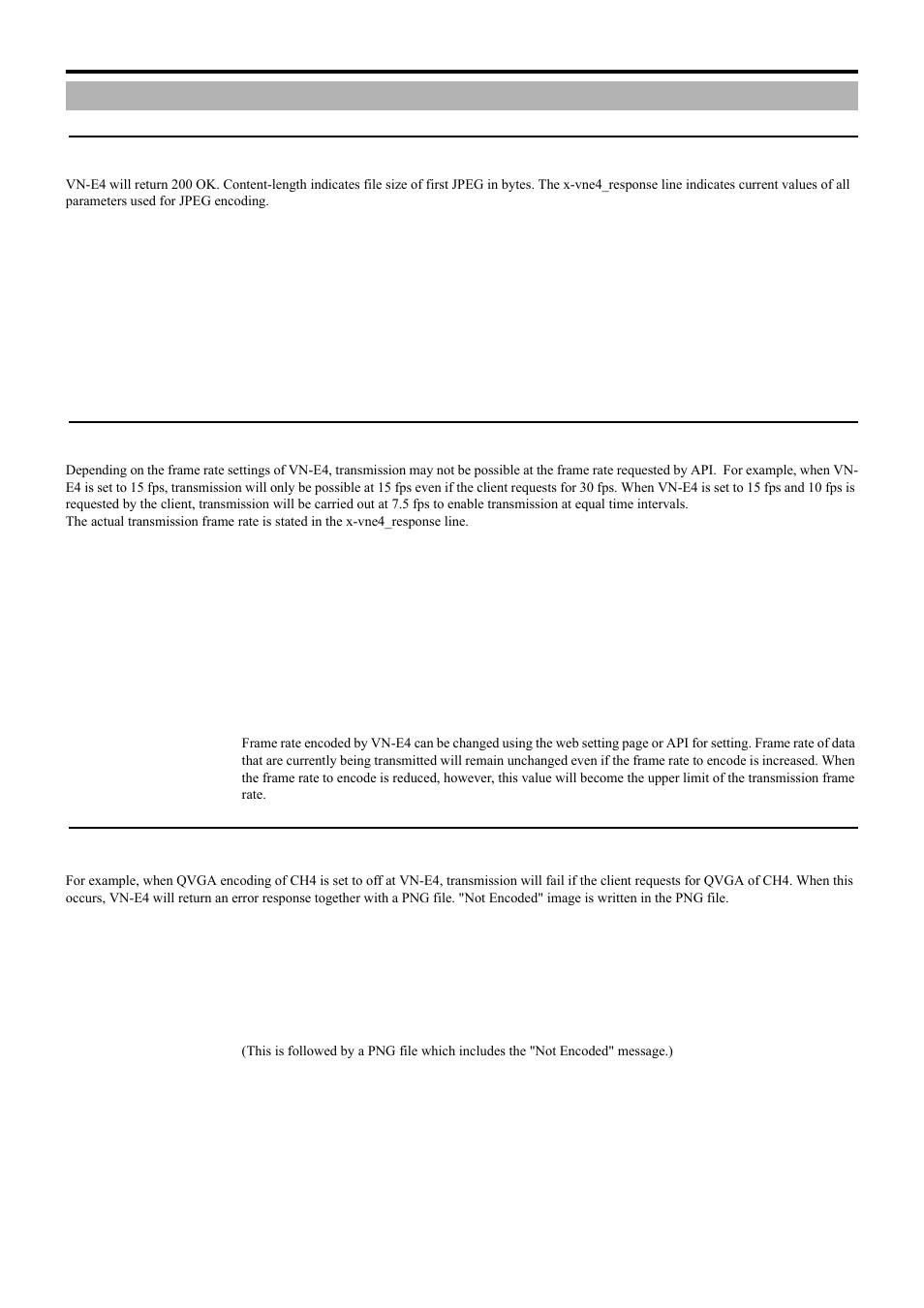 Response, When api is successfully received, Response when api is successfully received | JVC 4ch Network Encoder VN-E4 User Manual | Page 7 / 80