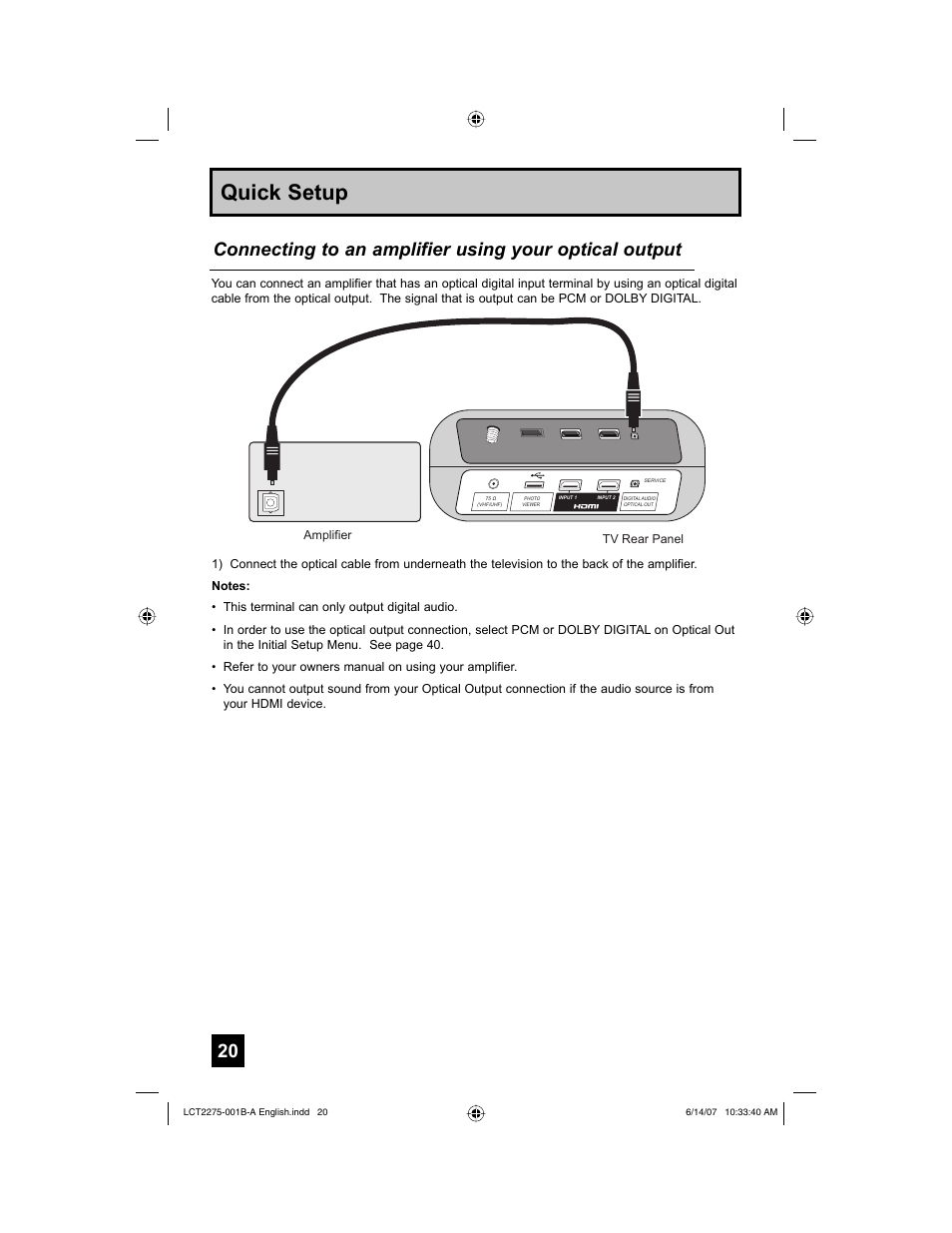 Quick setup | JVC 0607TNH-II-IM User Manual | Page 20 / 80