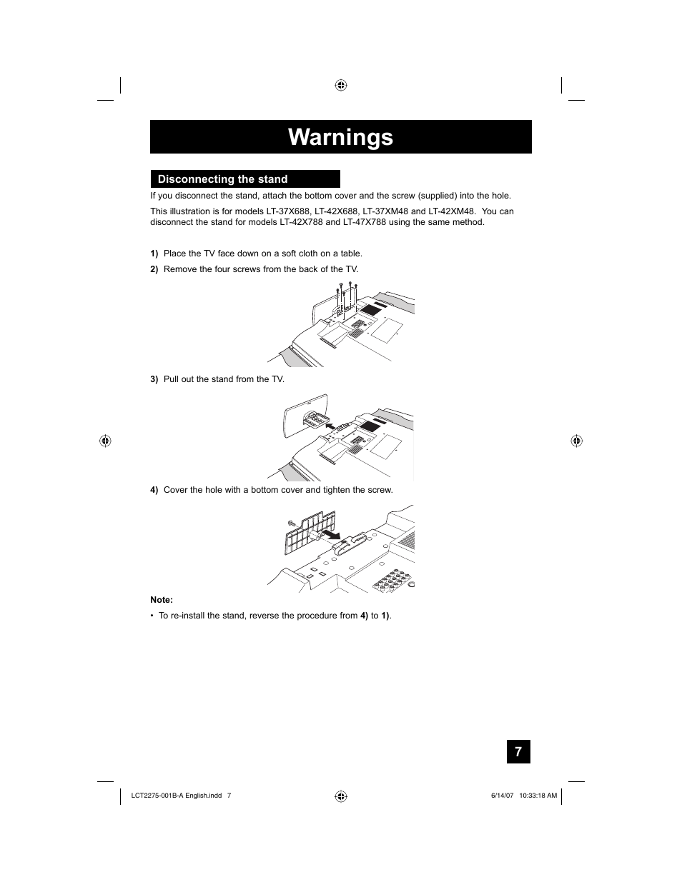 Warnings | JVC 0607TNH-II-IM User Manual | Page 7 / 80