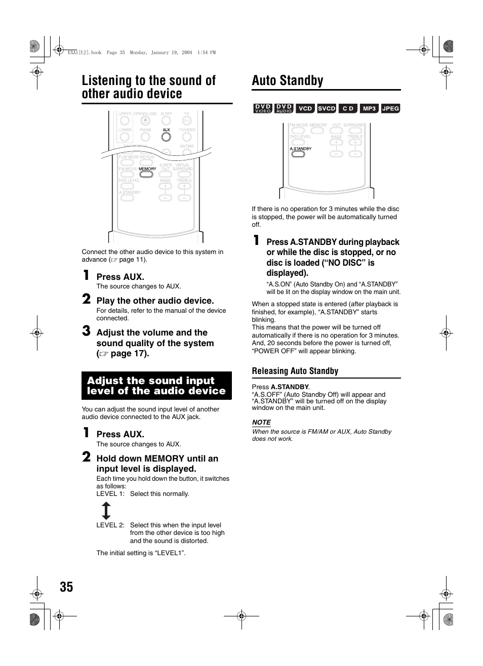 JVC CA-EXA1 User Manual | Page 38 / 44