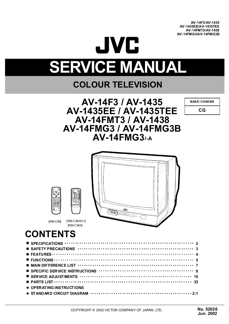 JVC AV-14F3 User Manual | 32 pages