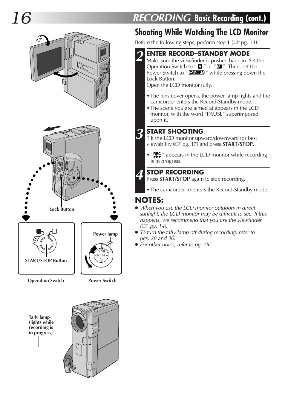 Recording | JVC GR-DVX4 User Manual | Page 16 / 80