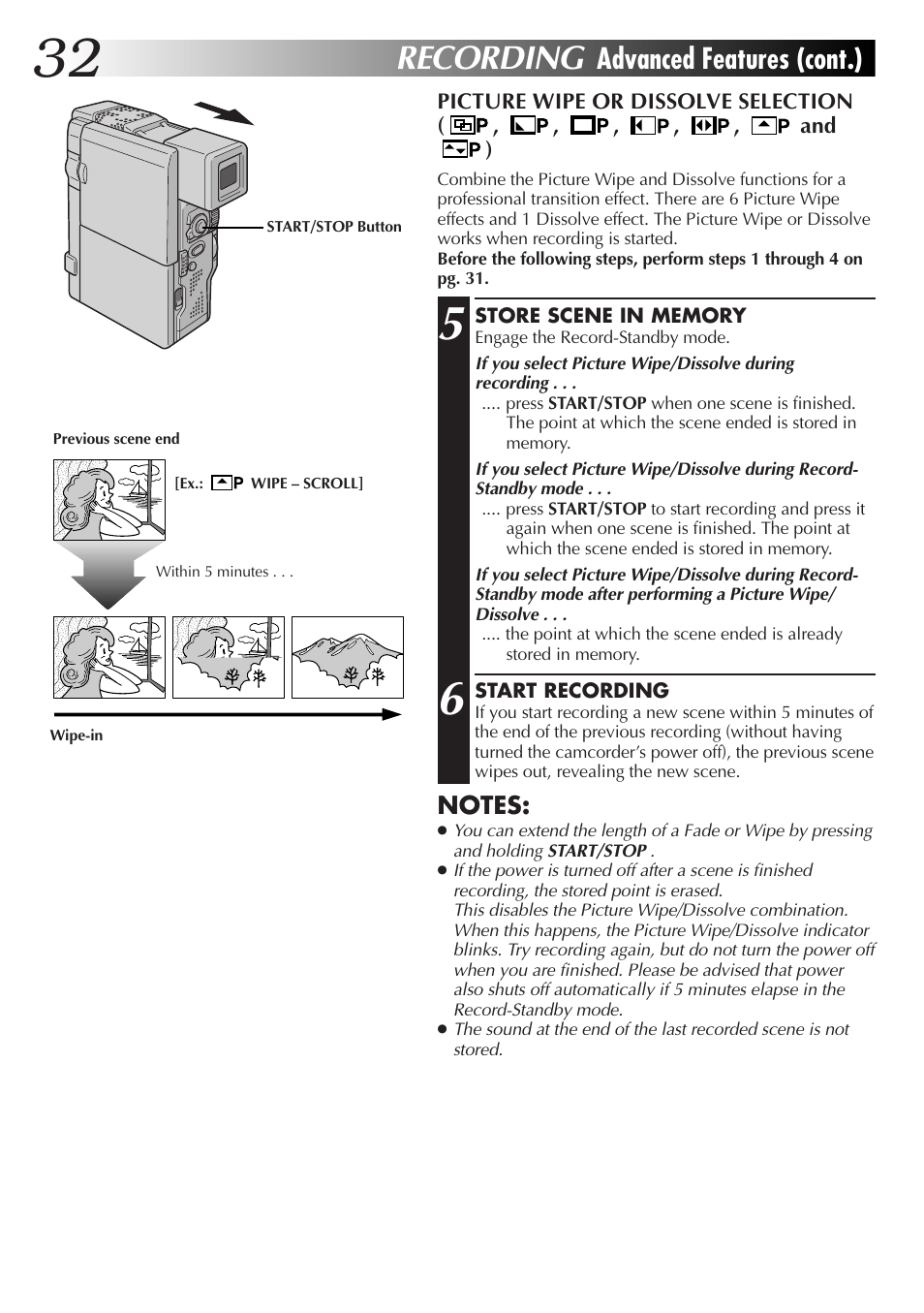Recording, Advanced features (cont.) | JVC GR-DVX4 User Manual | Page 32 / 80