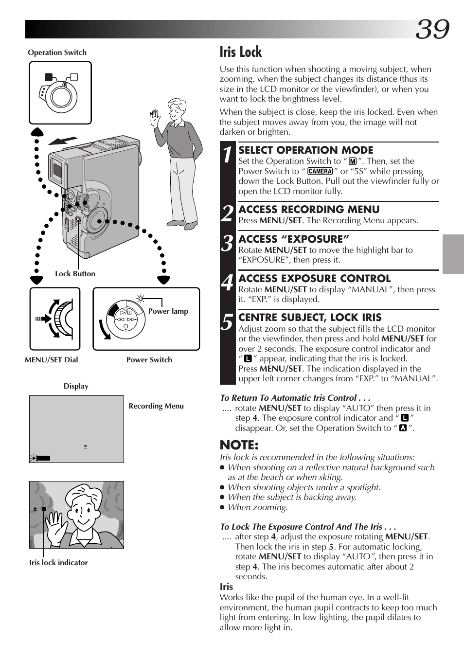 Iris lock | JVC GR-DVX4 User Manual | Page 39 / 80