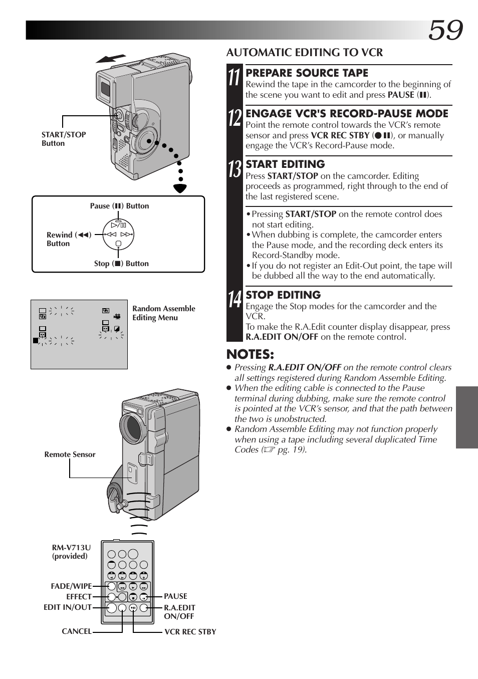 Automatic editing to vcr | JVC GR-DVX4 User Manual | Page 59 / 80