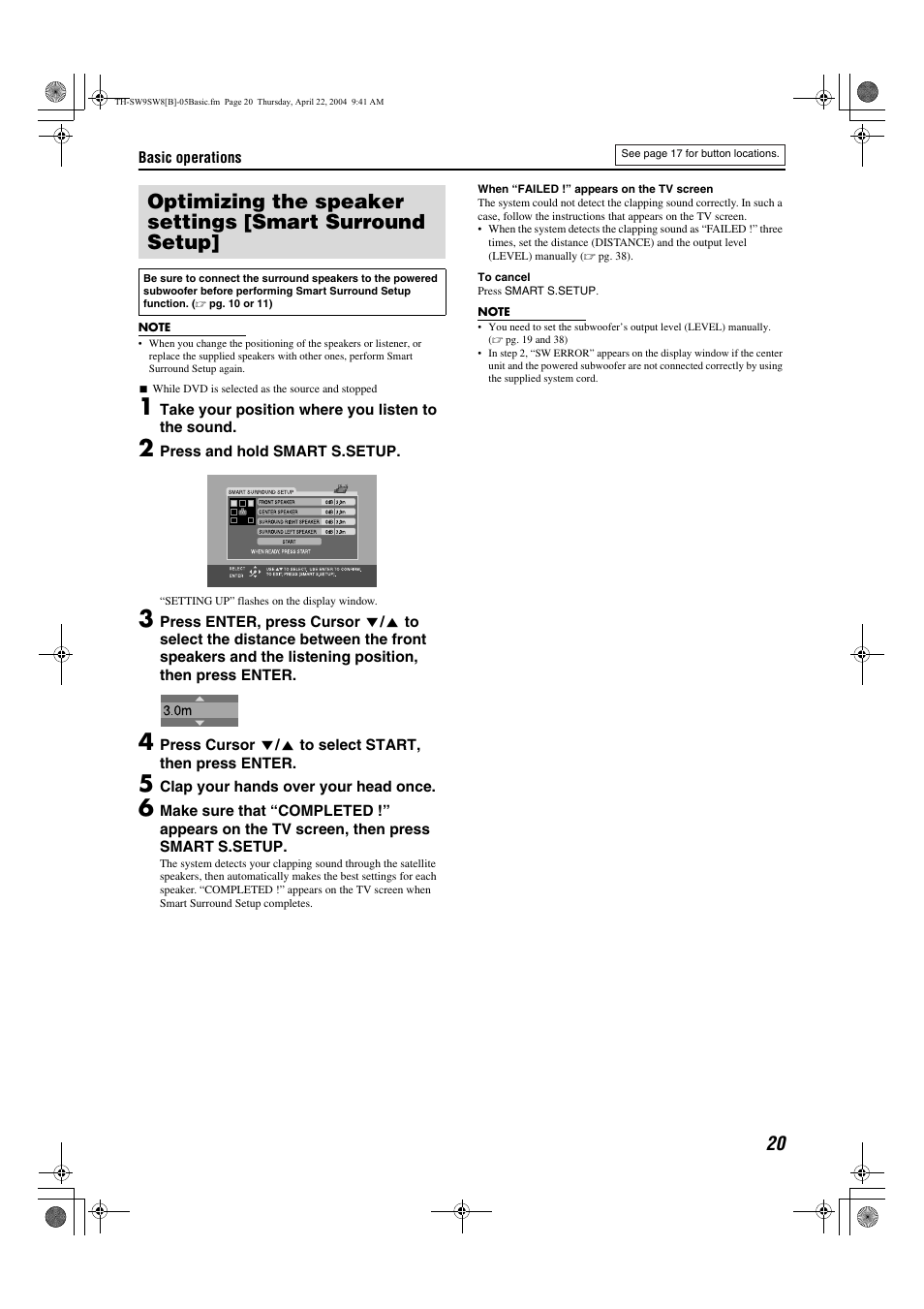 Pg. 20, To 20 | JVC TH-SW9 User Manual | Page 25 / 52