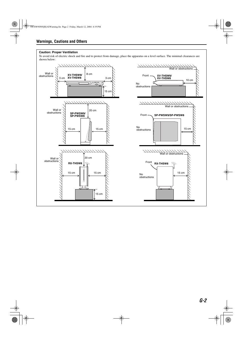 Warnings, cautions and others | JVC TH-SW9 User Manual | Page 3 / 52