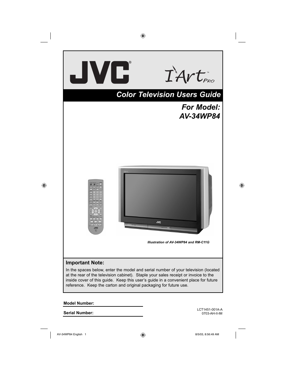 JVC AV 34WP84 User Manual | 64 pages