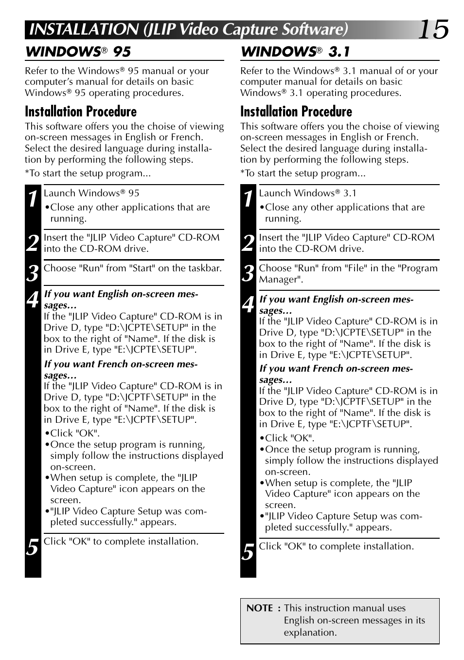 Installation (jlip video capture software) | JVC 0397MKV*UN*VP User Manual | Page 15 / 68