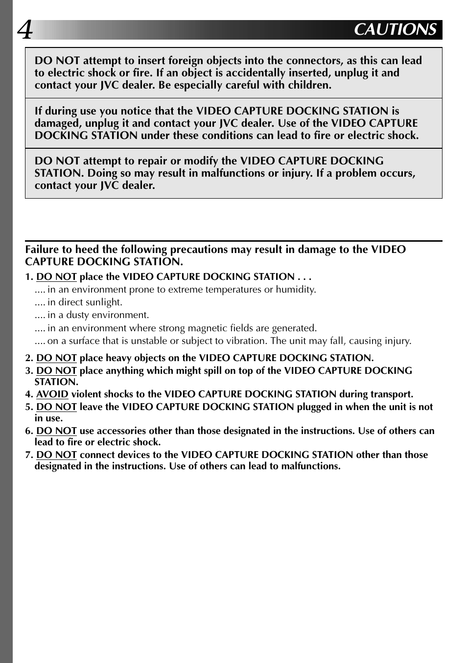 Cautions | JVC 0397MKV*UN*VP User Manual | Page 4 / 68