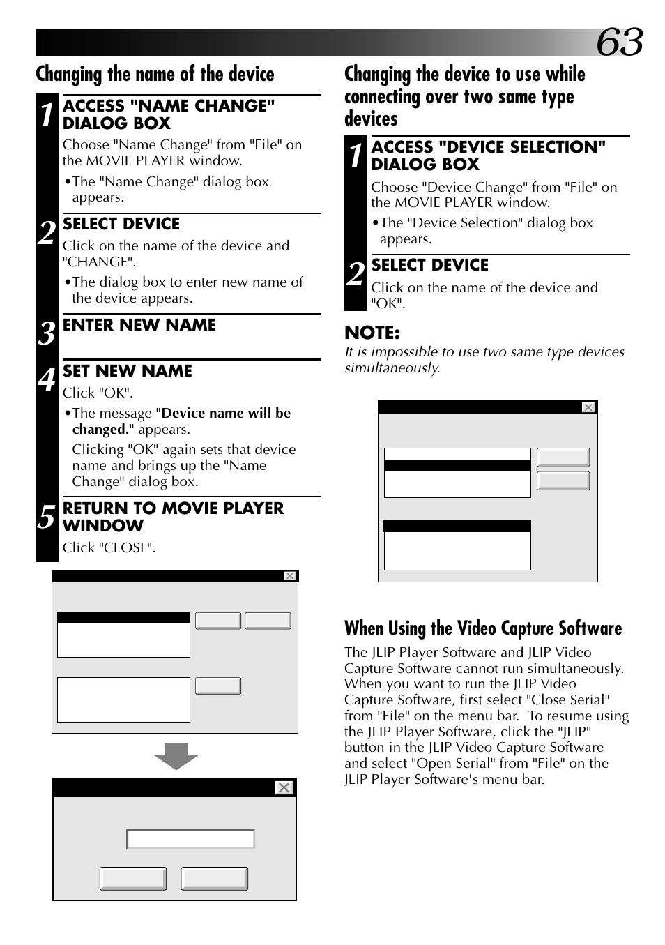 Changing the name of the device, When using the video capture software | JVC 0397MKV*UN*VP User Manual | Page 63 / 68
