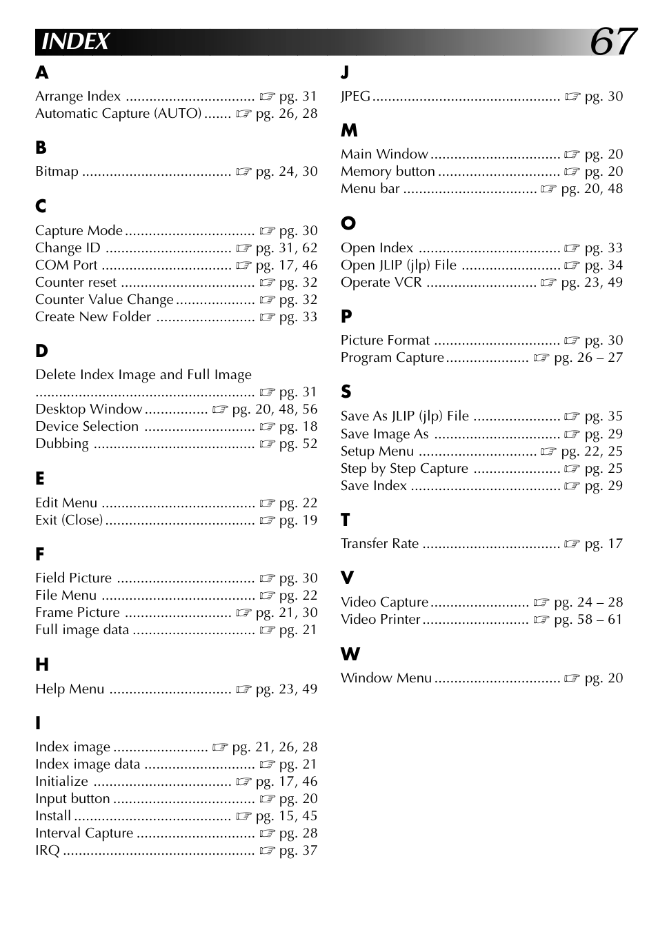 Index | JVC 0397MKV*UN*VP User Manual | Page 67 / 68