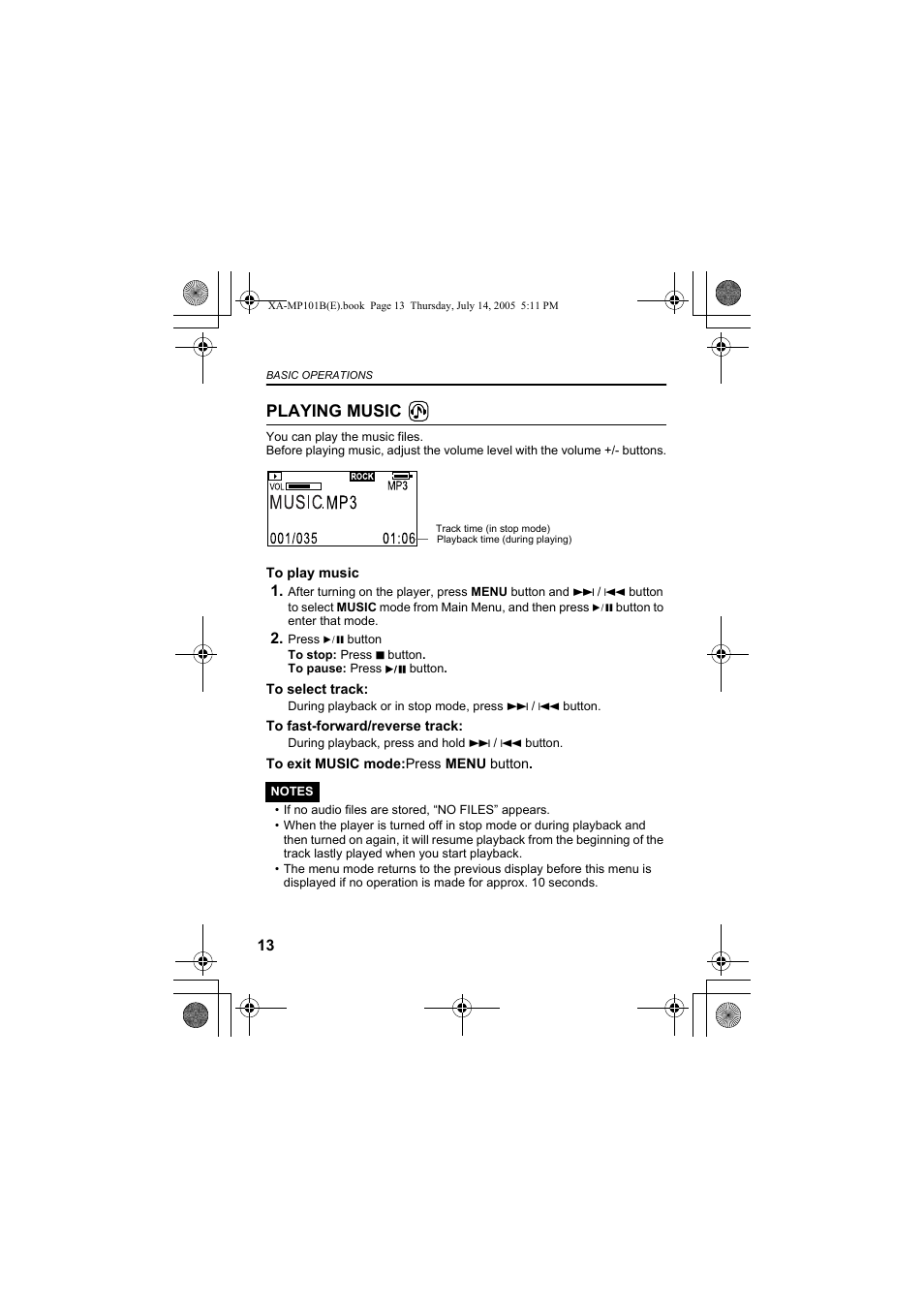 Playing music | JVC XA-MP51S User Manual | Page 14 / 40