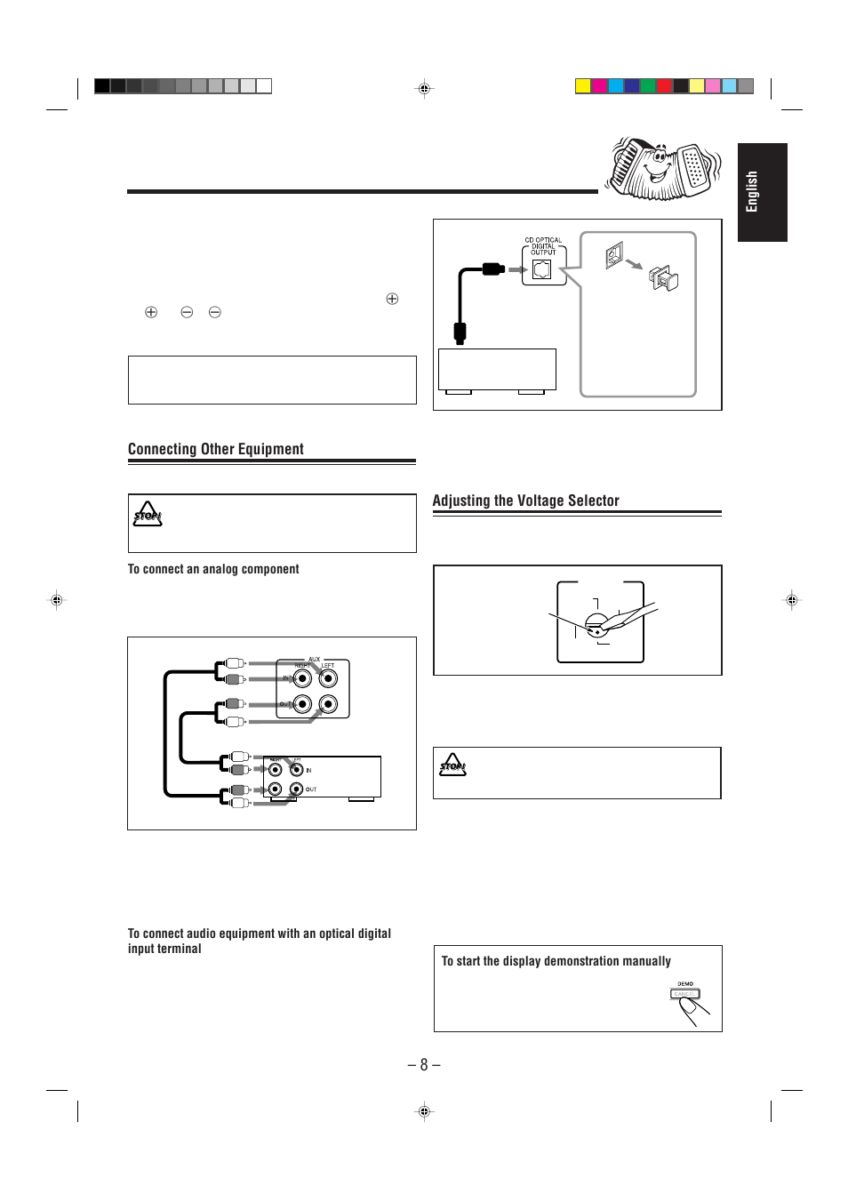 Connecting other equipment, Adjusting the voltage selector | JVC COMPACT COMPONENT SYSTEM CA-MXJ900 User Manual | Page 13 / 32